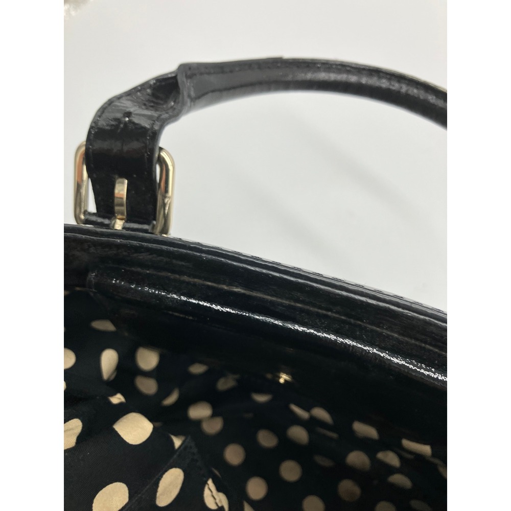 Kate Spade New York Black Patent Leather Tote Bag Gold Hardware Handbag - Picture 5 of 8